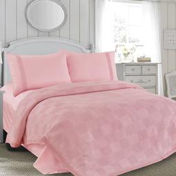 Комплект постельного белья Love You, пике, вафельная ткань, евростандарт, розовый (198023)