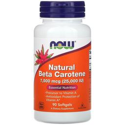 Харчова добавка Бета-каротин Now Natural Beta Carotene 90 капсул