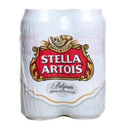 Пиво Stella Artois, світле, 4,8%, з/б, 4 шт. по 0,5 л (452778)