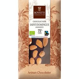 Шоколад чорний Bovetti Мигдаль 73% органічний 100 г