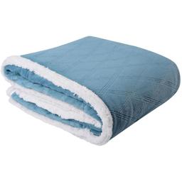 Одеяло Soho Plush hugs Silver blue флисовое, 200х150 см, голубое с белым (1223К)