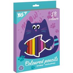 Олівці кольорові Yes Kittycon, 18 кольорів (290682)