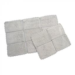 Набор ковриков Irya Sandy silver, 100х65 см и 65х45 см, серебристый (svt-2000022260787)