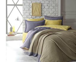 Комплект постельного белья Dantela Vita Tuana sari сатин желтый евро (svt-2000022295260)