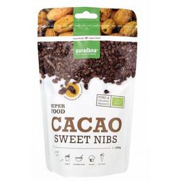 Какао-бобы Purasana подслащенные, органические, 200 г