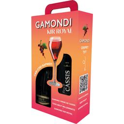 Набір Gamondi Kir Royal: Ігристе вино Toso Brut Millesimato, 0,75 л + Лікер Gamondi Creme de Cassis, 15%, 1 л, в подарунковій упаковці
