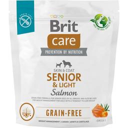 Сухой беззерновой корм для стареющих собак Brit Care Dog Grain-free Senior&Light, с лососем, 1 кг
