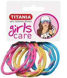 Набір різнокольорових гумок для волосся Titania, 9 шт, 4 см (7822 GIRL)