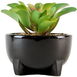 Горшок с искусственным растением МВМ My Home, 12 см, черный (DH-FLOWERS-14 S GREEN/BLACK)