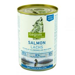 Вологий корм для дорослих собак Isegrim Adult Salmon with Millet, Blueberries, Wild Herbs Лосось з просом, чорницею і травами, 800 г