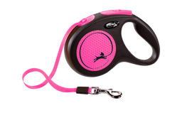 Поводок-рулетка Flexi Neon M, для собак до 25 кг, лента 5 м, розовый (CL21T5.251.S NEOP)