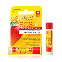 Бальзам для губ Eveline живильно-відновлююий SOS 100% Organic Argan Oil Exotic Mango, 4 г (LPKSOSMANGO)