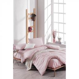 Комплект постельного белья Eponj Home Paint D.Boya Pudra, ранфорс, евростандарт, светло-розовый, 4 предмета (svt-2000022293518)