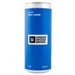 Пиво Underwood Brewery Kyiv Lager, светлое, 5%, ж/б, 0,33 л (870722)