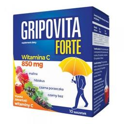 Харчова вітамінна добавка Gripovita форте Вітамін С, 10 пакетиків-саше
