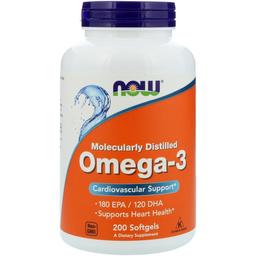 Жирные кислоты Now Омега-3 1000 мг 200 желатиновых капсул