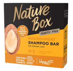 Твердий шампунь Nature Box для живлення волосся, з аргановою олією холодного віджиму, 85 г