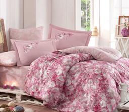 Комплект постільної білизни Hobby Exclusive Sateen Romina, сатин, євростандарт, 220х200 см, рожевий (8698499122857)