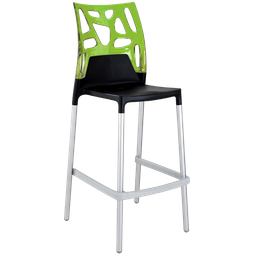 Барный стул Papatya Ego-Rock, черный с зеленым (431576)