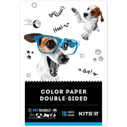 Папір кольоровий двосторонній Kite Dogs А5 10 аркушів 10 кольорів (K22-293)