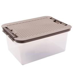 Ящик пластиковий з кришкою під ліжко Heidrun Intrigobox, 14 л, 40х29х18 см, сіро-коричневий (4604)
