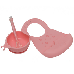 Набір силіконового посуду KinderenOK Happy Meal, рожевий (250220)