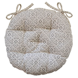 Кругла подушка для стільця Прованс Bella d-40, вітраж, сірий (13574)