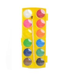 Краски акварельные Colorino, маленькие таблетки, с кисточкой, 12 цветов (41508PTR желтый)