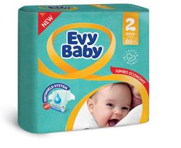 Підгузки Evy Baby 2 (3-6 кг), 80 шт.