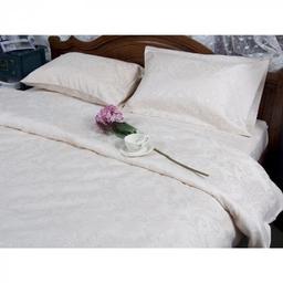 Комплект постельного белья Deco Bianca JK17-03 Ecru, жаккардовый сатин, евростандарт, молочный, 4 предмета (2000008488303)