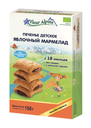 Дитяче органічне печиво Fleur Alpine Яблучний мармелад, 150 г