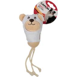 Іграшка для собак Camon Плюшевий ведмедик, з пищалкою та мотузками
