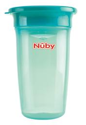 Чашка-непроливайка Nuby 360°, с крышечкой, 360 мл, зеленый (NV0414003grn)