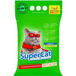 Наповнювач для котів SuperCat з ароматизатором, 3 кг, зелений (3551)