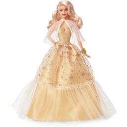 Коллекционная кукла Barbie Праздничная в роскошном золотистом платье, 30 см (HJX04)