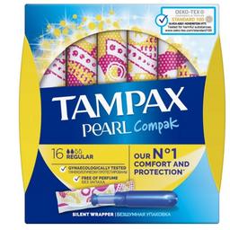 Тампоны Tampax Compak Pearl Regular, с апликатором,,16 шт.