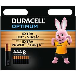 Лужні батарейки мізинчикові Duracell Optimum 1.5 V AAA LR6, 8 шт. (5000394158962)