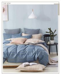 Комплект постельного белья Home Line, бязь премиум, 220х200 см, синий с бежевым (148921)