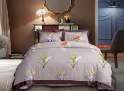 Комплект постельного белья Ecotton, твил-сатин, семейный, 210х147 см, лиловый (22766)