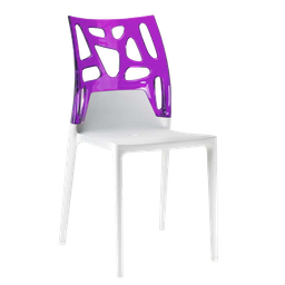 Стул Papatya Ego-Rock, белое сиденье, верх прозрачно-пурпурный (388948)
