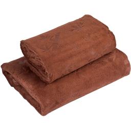 Набор полотенец Koloco Бамбук, микрофибра, 140х70 см, 90х50 см, коричневый (60067)