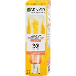Солнцезащитный дневной флюид с витамином С для придания сиянию коже лица Garnier Skin Naturals SPF50+ 40 мл