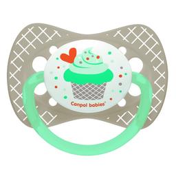 Силіконова симетрична пустушка Canpol Babies Cupcake, сірий, 0-6 міс. (23/282_grey)