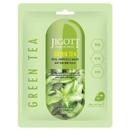 Тканинна маска для обличчя Jigott Green Tea Real Ampoule Mask Зелений чай, 27 мл
