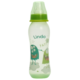 Пляшечка для годування Lindo, вигнута, 250 мл, зелений (Li 134 зел)