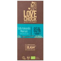 Шоколад сирий Lovechock Какао-боби та морська сіль органічний 85% 70 г