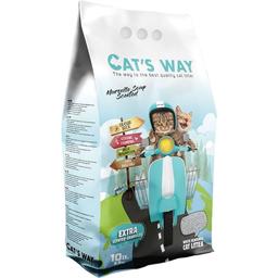 Бентонітовий наповнювач для котячого туалету Cat's Way, марсельске мило, бірюзові гранули, 10 л