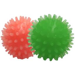 Набір іграшок для собак Fox М'ячі з шипами, з ароматом ванілі, 4 см, 1 шт., помаранчевий та зелений