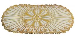 Овальна серветка Supretto, із золотим декором, 83х40 см (5156)