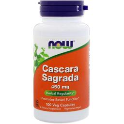Каскара Саграда Now Cascara Sagrada Поддержка работы кишечника 450 мг 100 капсул